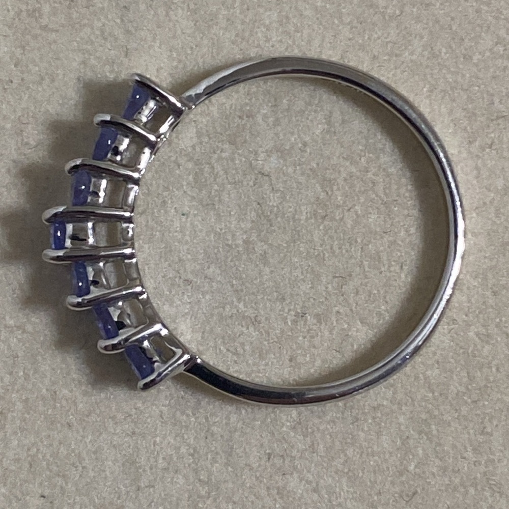 14K White Gold Clyde Duneier Tanzanite Ring - Picture 6 of 8